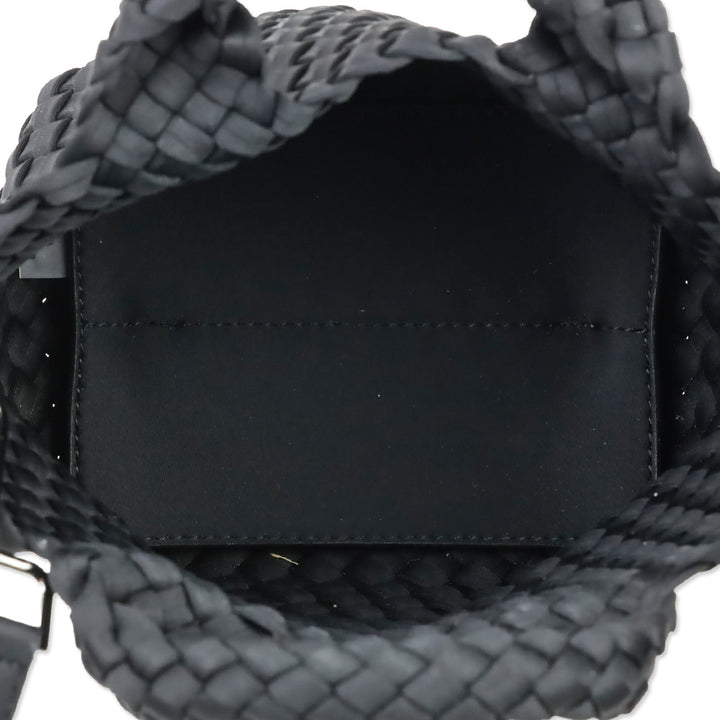 Naghedi Black Onyx Woven Neoprene St. Barths Petit Tote