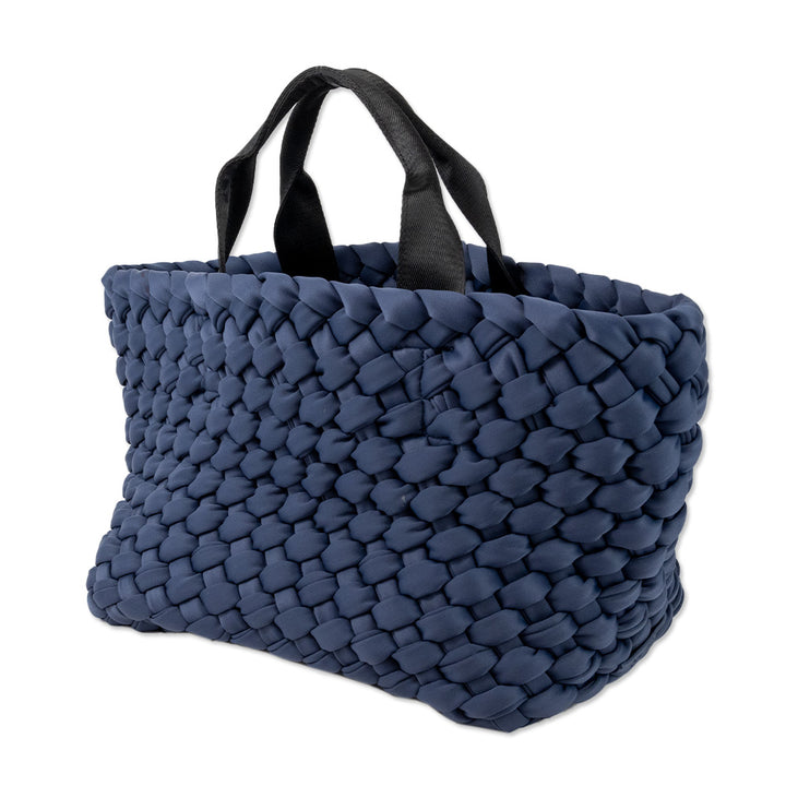 Naghedi Blue Woven Oslo Nylon Tote with Pouch