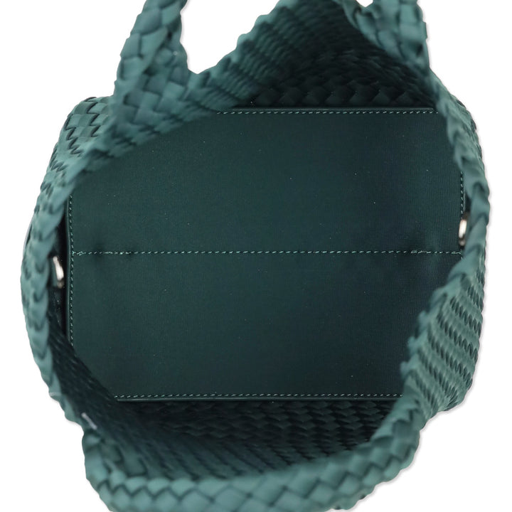 Naghedi Emerald Green Woven Neoprene St. Barths Small Tote