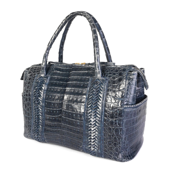 Nancy Gonzalez Blue Crocodile Tote Bag