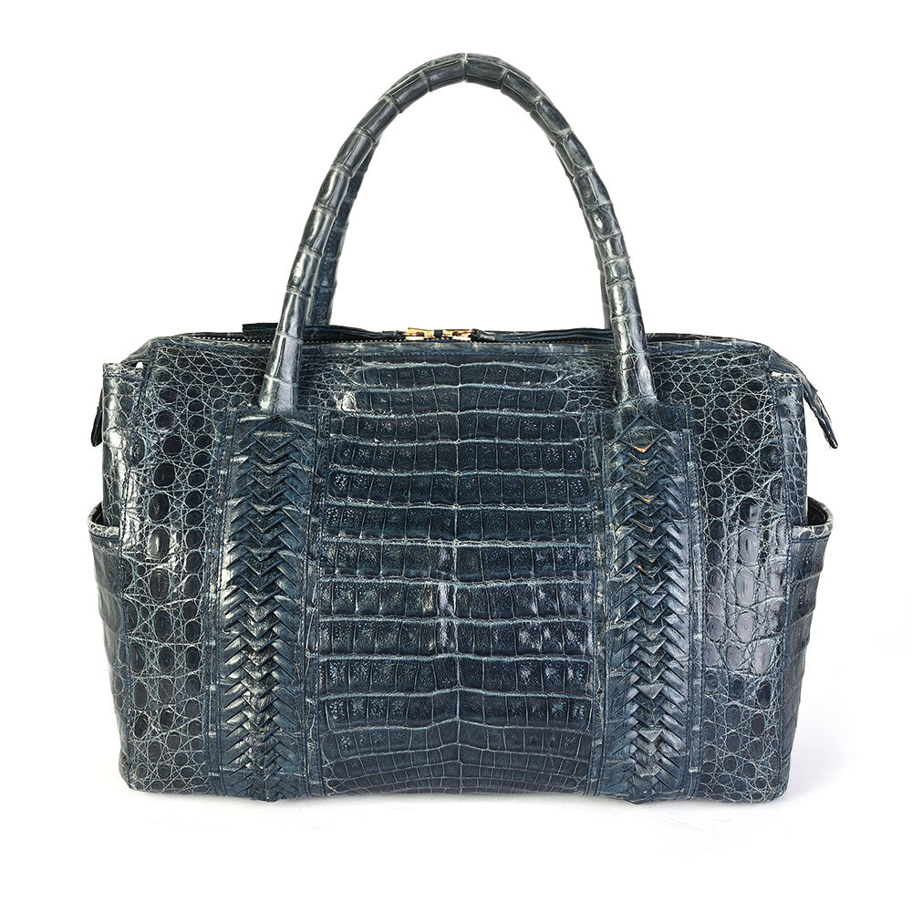 Nancy Gonzalez Blue Crocodile Tote Bag