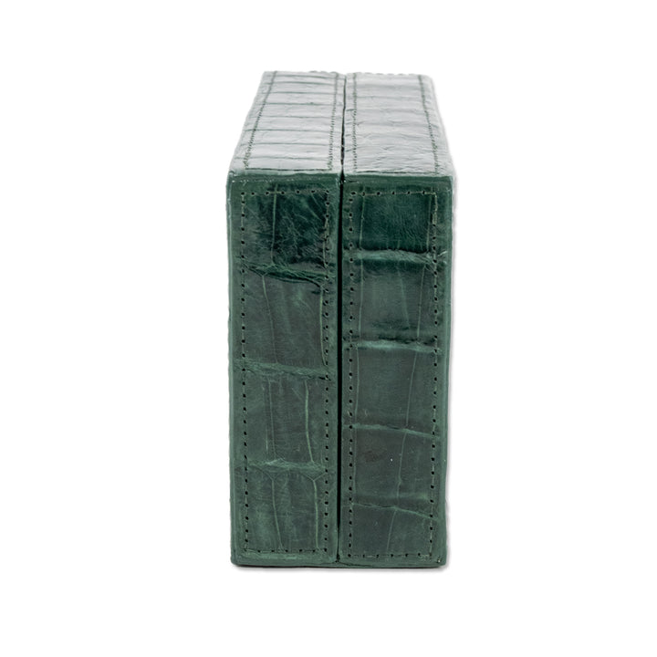 Nancy Gonzalez Emerald Green Rectangle Crocodile Clutch