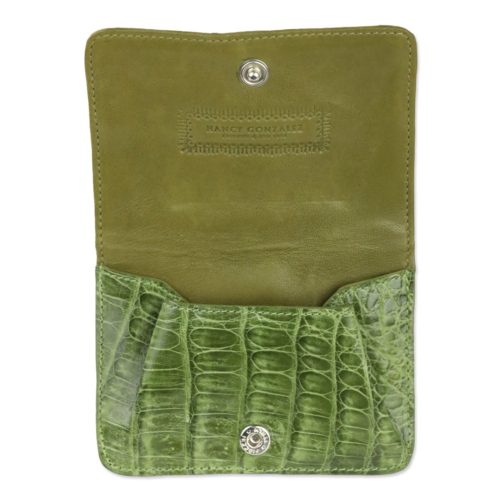 Nancy Gonzalez Green Croc-Embossed Leather Top Handle Bag