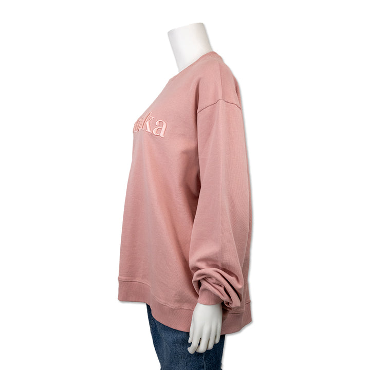 Nanushka Pink Embroidered Logo Crewneck