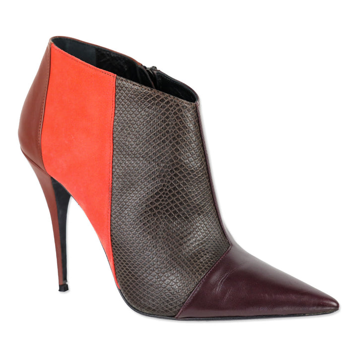 Narciso Rodriguez Multi Colorblock Leather Ankle Bootie