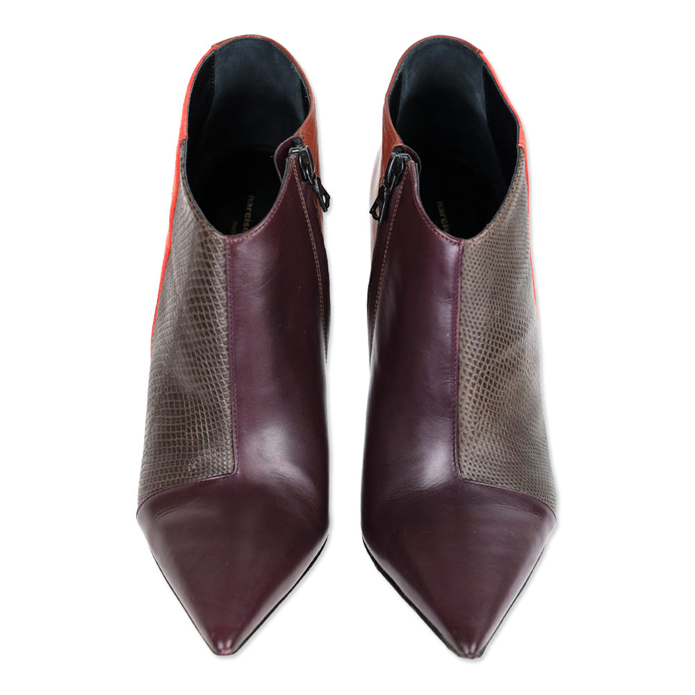 Narciso Rodriguez Multi Colorblock Leather Ankle Bootie