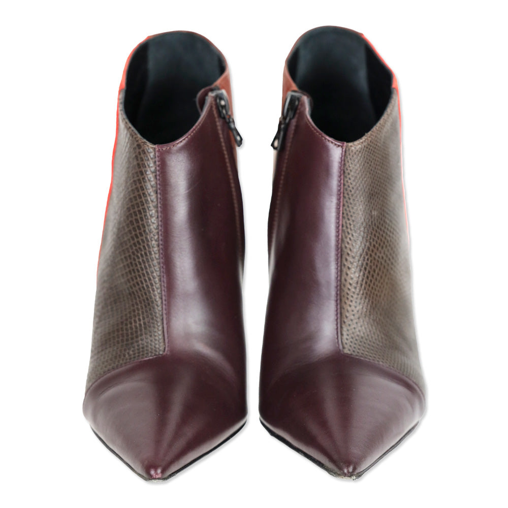 Narciso Rodriguez Multi Colorblock Leather Ankle Bootie