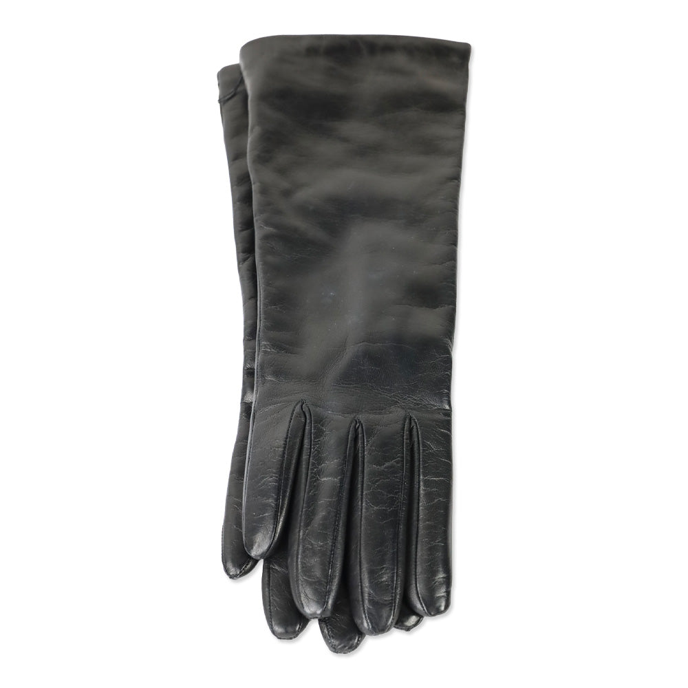 Neiman Marcus Black Leather Cashimere Lined Gloves