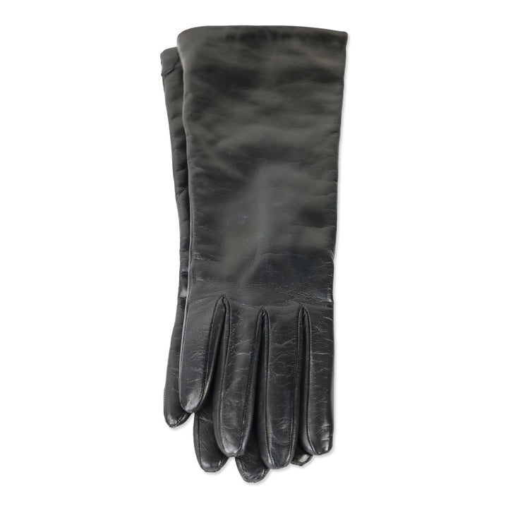 Neiman Marcus Black Leather Cashimere Lined Gloves
