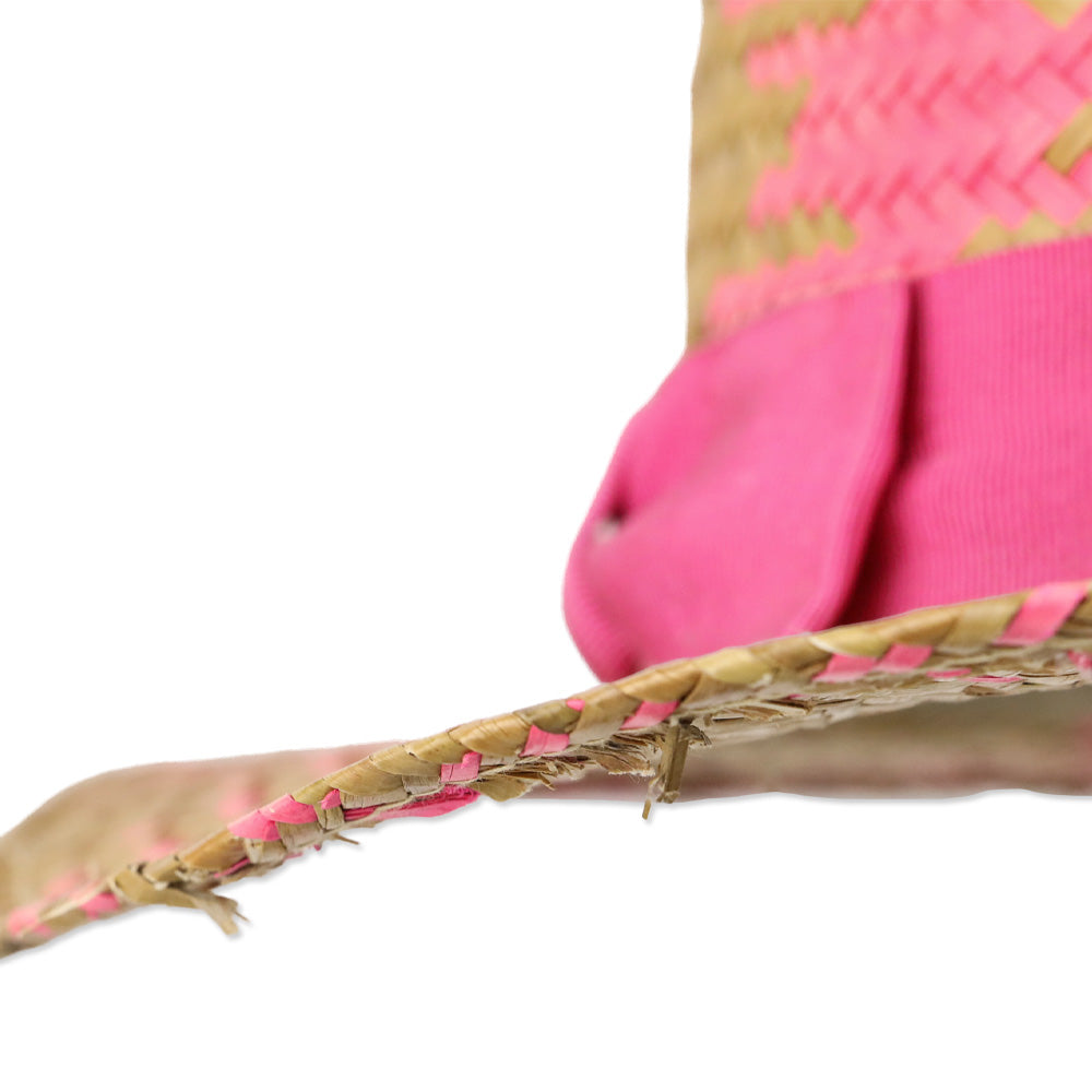 Neiman Marcus Natural/Pink Straw Hat