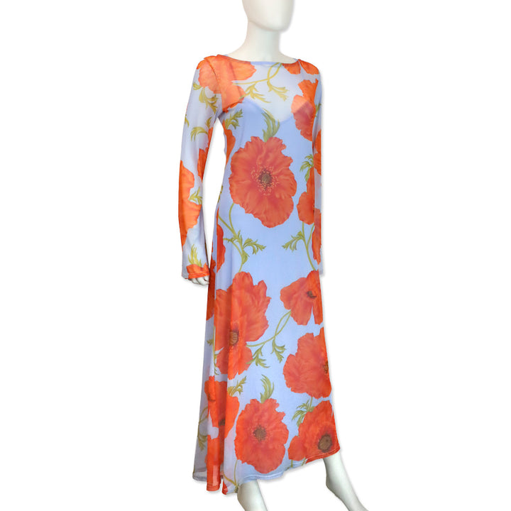 Never Fully Dressed Blue Poppy Aria Mesh Dress