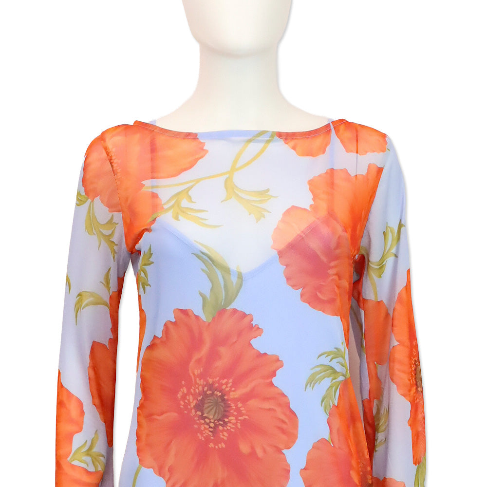 Never Fully Dressed Blue Poppy Aria Mesh Dress