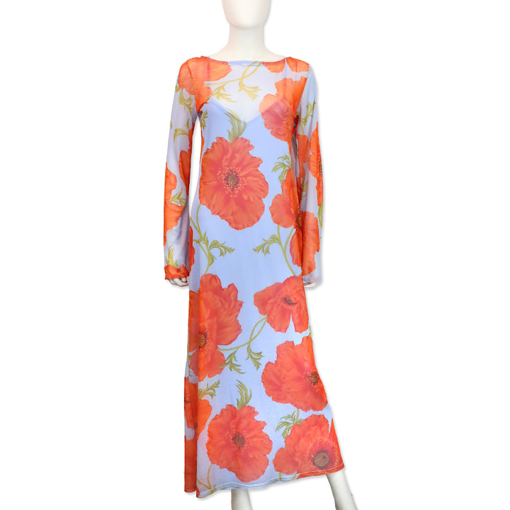 Never Fully Dressed Blue Poppy Aria Mesh Dress