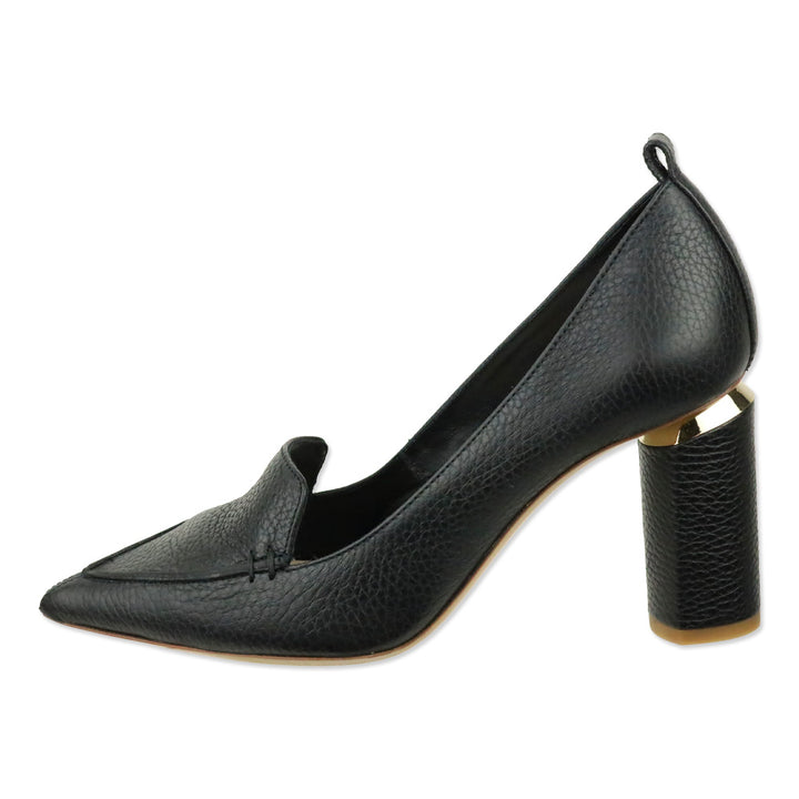 Nicholas Kirkwood Black Beya Leather Block Heel Pump