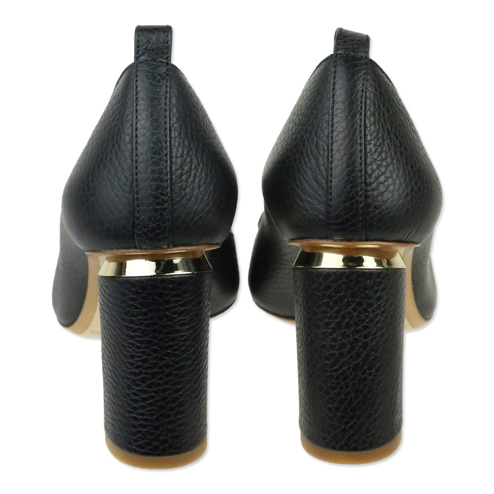 Nicholas Kirkwood Black Beya Leather Block Heel Pump