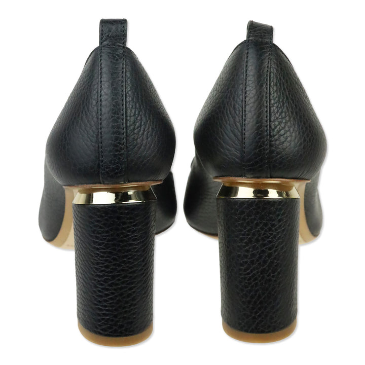 Nicholas Kirkwood Black Beya Leather Block Heel Pump