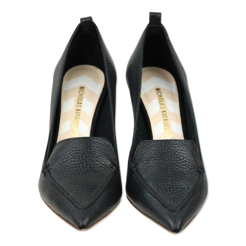 Nicholas Kirkwood Black Beya Leather Block Heel Pump