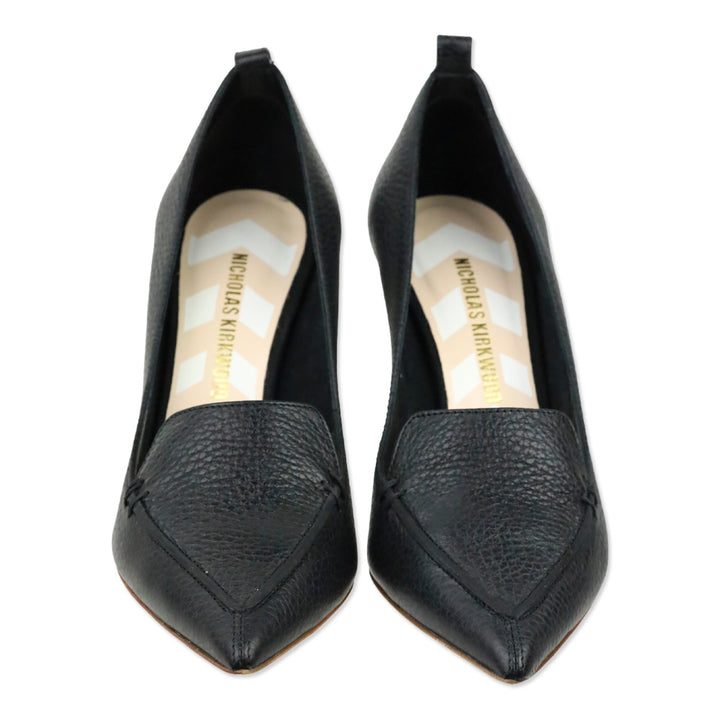 Nicholas Kirkwood Black Beya Leather Block Heel Pump
