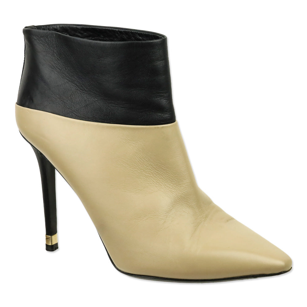 Nicholas Kirkwood Black/Beige Color Block Leather Ankle Bootie