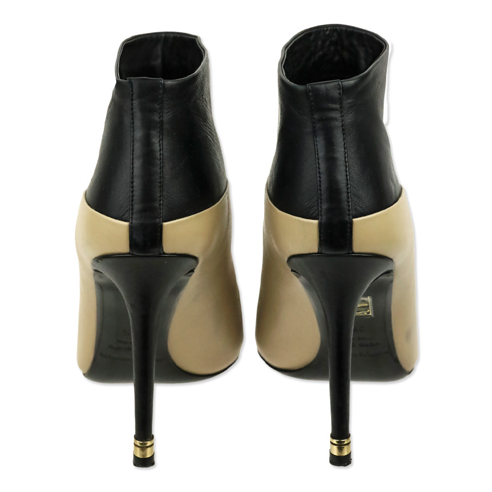 Nicholas Kirkwood Black/Beige Color Block Leather Ankle Bootie