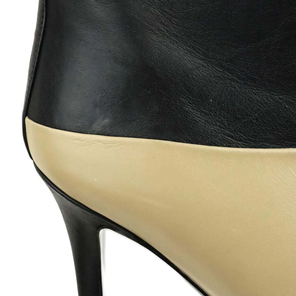 Nicholas Kirkwood Black/Beige Color Block Leather Ankle Bootie