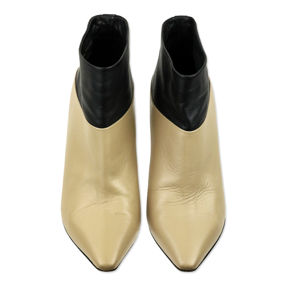 Nicholas Kirkwood Black/Beige Color Block Leather Ankle Bootie
