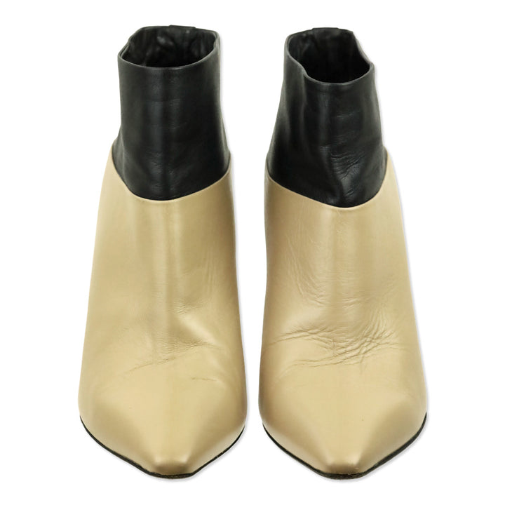 Nicholas Kirkwood Black/Beige Color Block Leather Ankle Bootie