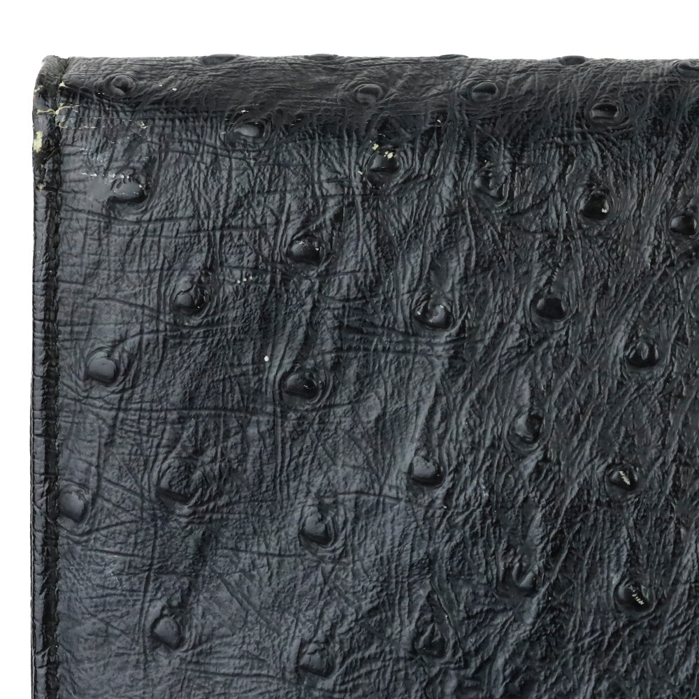 Nicholas Reich Black Ostrich Leather Envelope Shoulder Bag