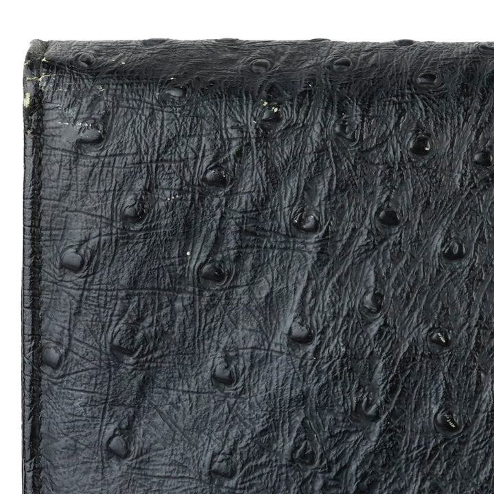 Nicholas Reich Black Ostrich Leather Envelope Shoulder Bag
