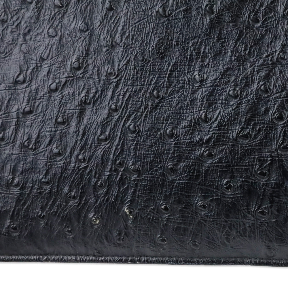 Nicholas Reich Black Ostrich Leather Envelope Shoulder Bag