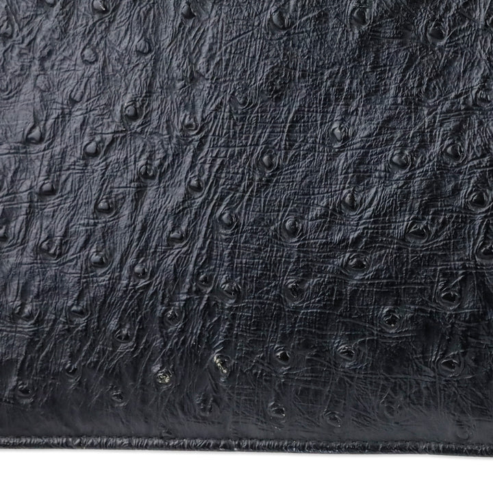 Nicholas Reich Black Ostrich Leather Envelope Shoulder Bag
