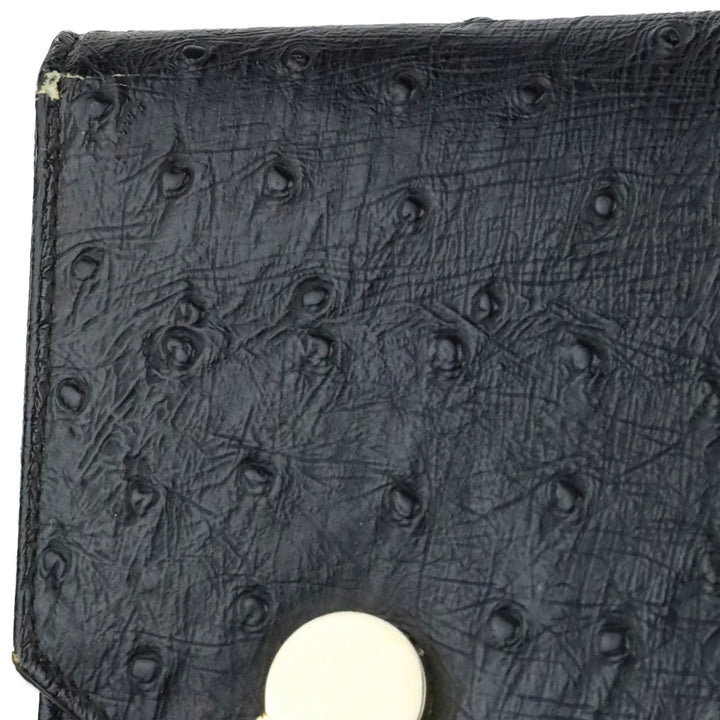 Nicholas Reich Black Ostrich Leather Envelope Shoulder Bag