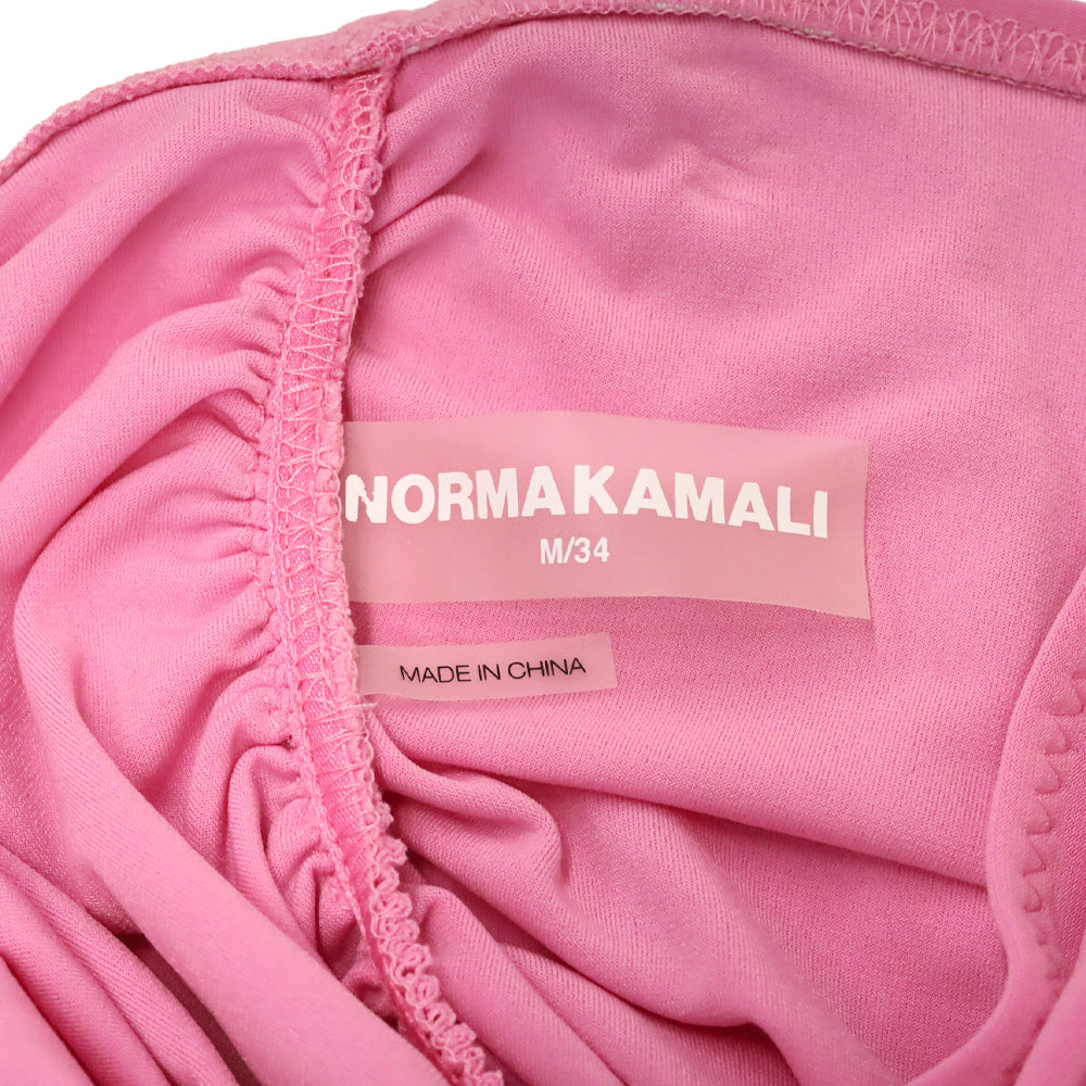 Norma Kamali Pink Ruched Strapless Mini Dress