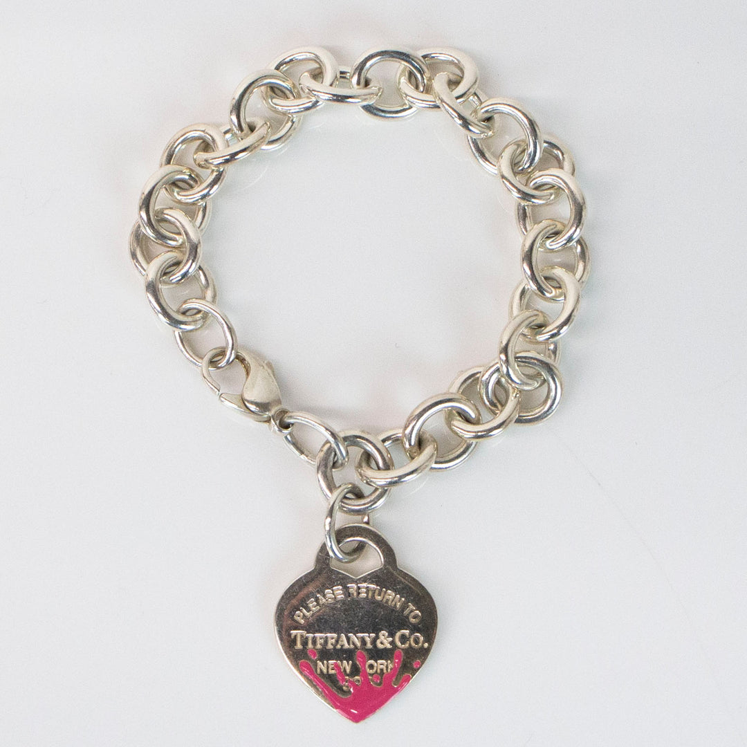 Tiffany & Co. Sterling Silver Color Splash Heart Tag Bracelet