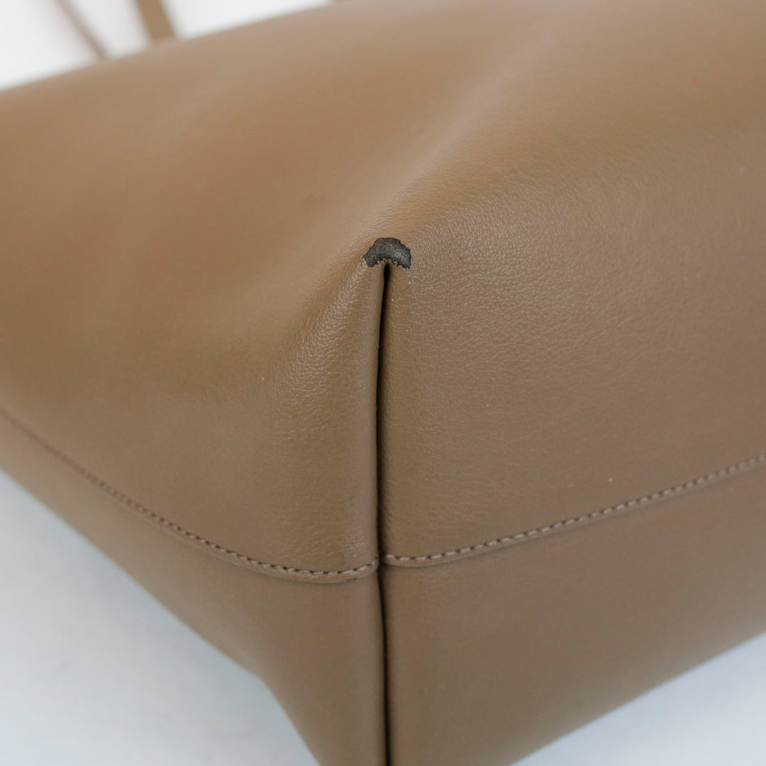 Saint Laurent Taupe Leather Shopping Tote