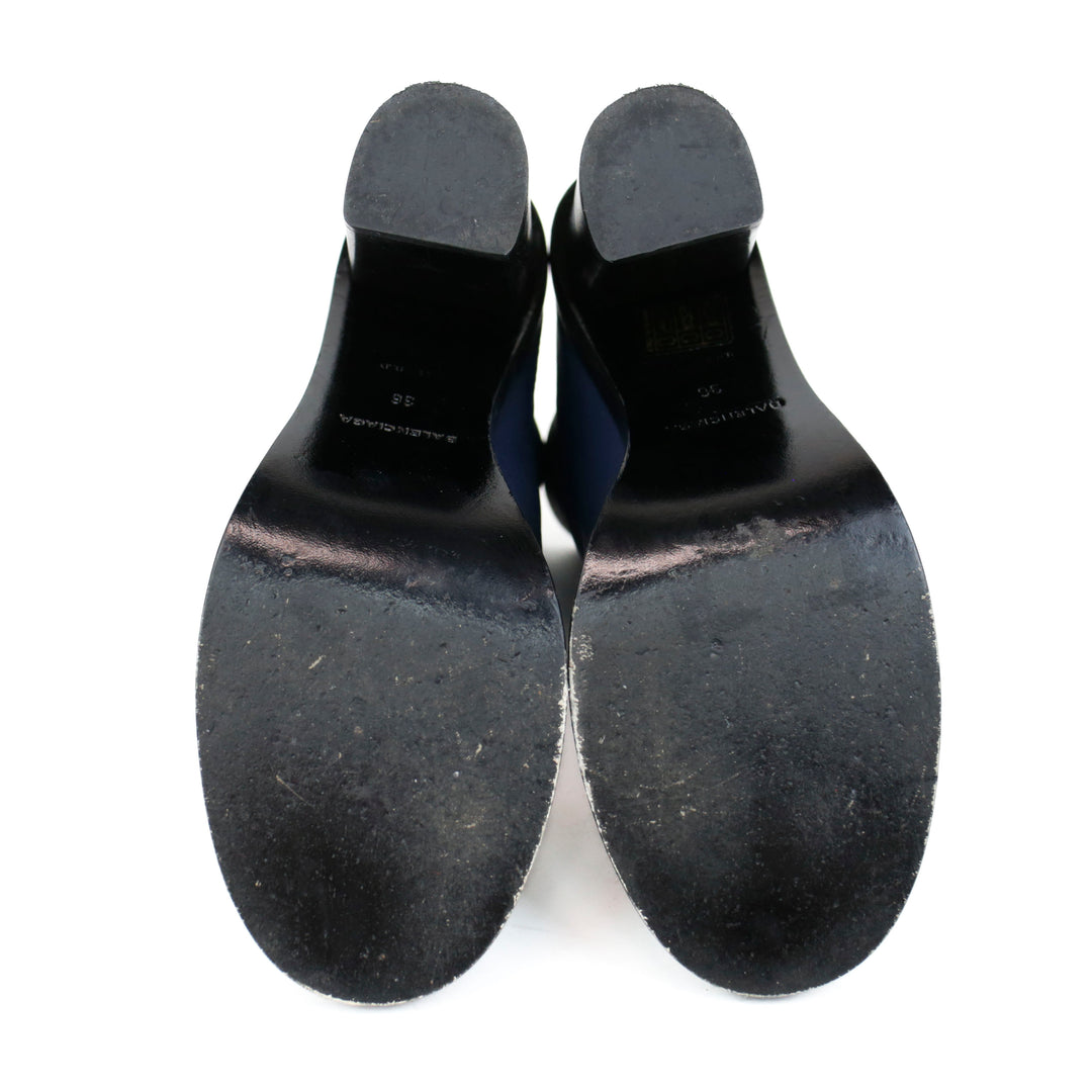 Balenciaga Navy High Heel Ankle Boots