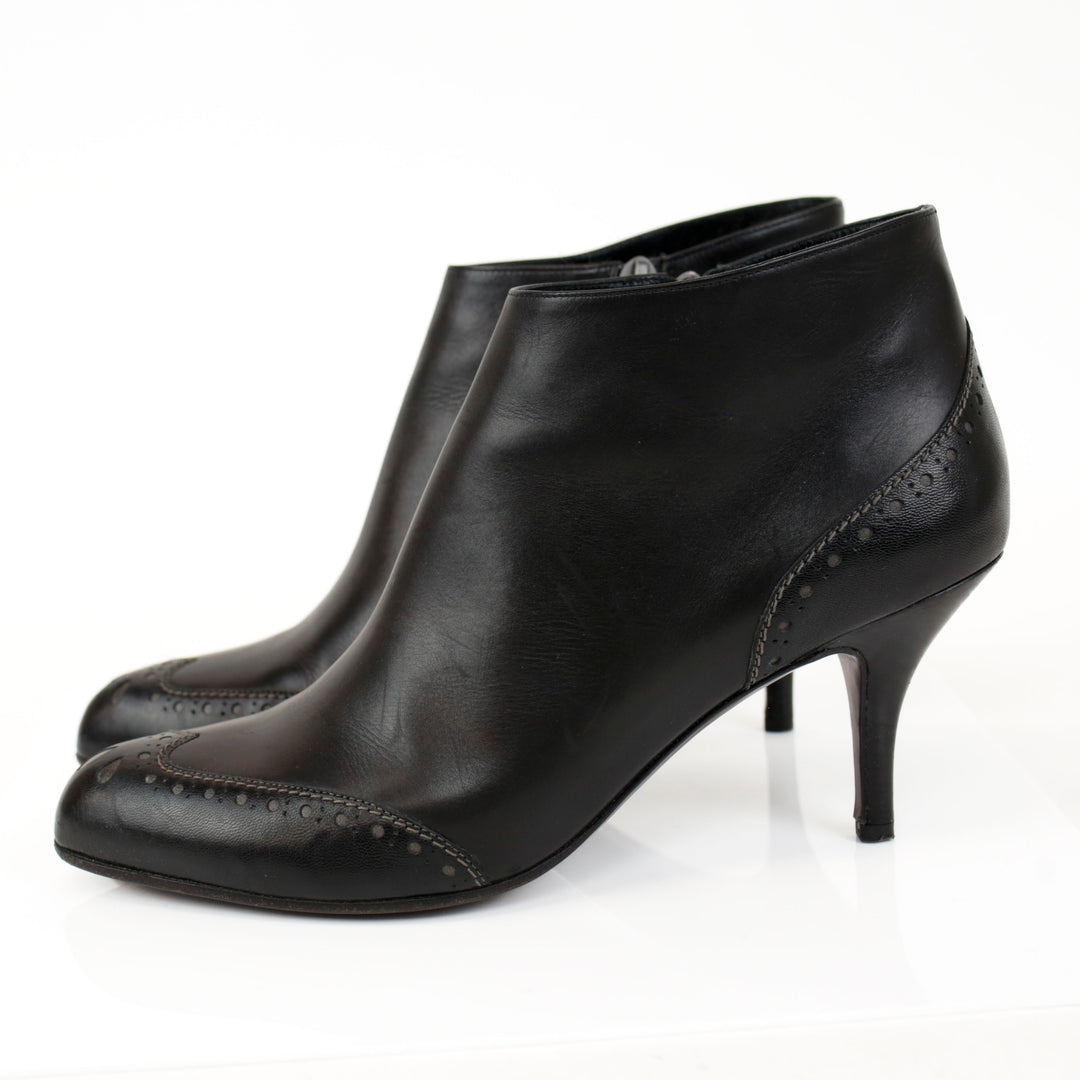 Salvatore Ferragamo Black Leather Ankle Boots