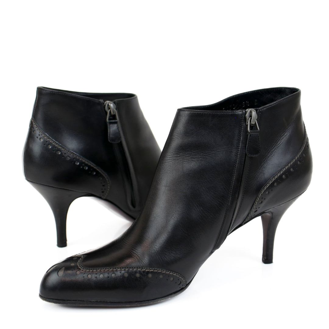 Salvatore Ferragamo Black Leather Ankle Boots