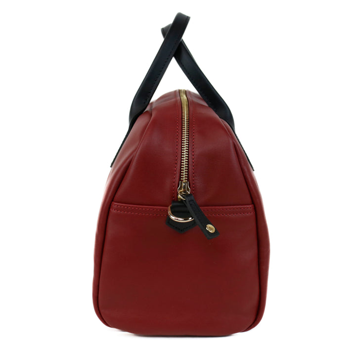 Longchamp Burgundy Leather Top Handle Bag