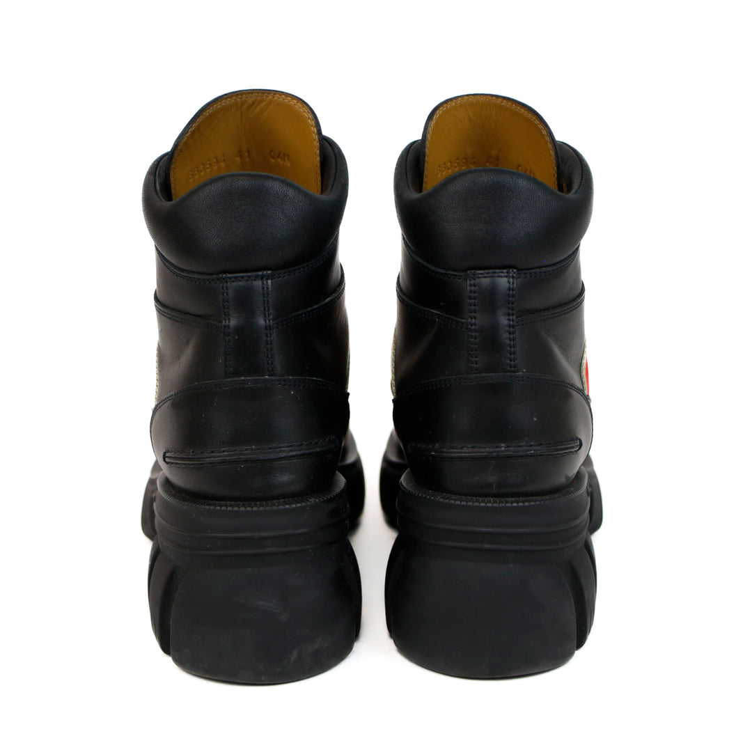 Gucci Black Interlocking G Panel Ankle Boots