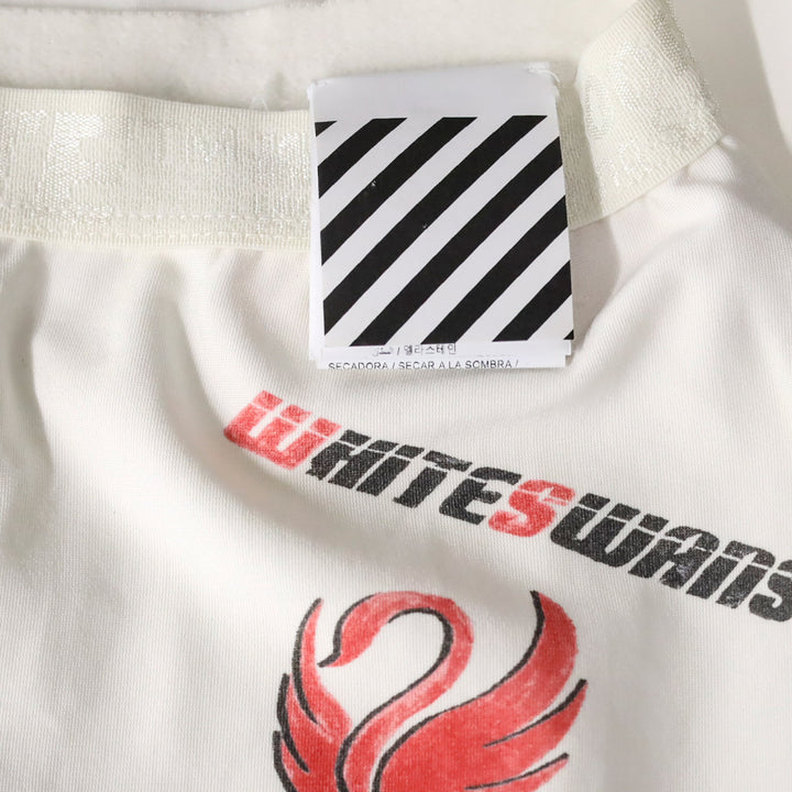 Off-White White Swans Logo Print Sporty Midi Skirt