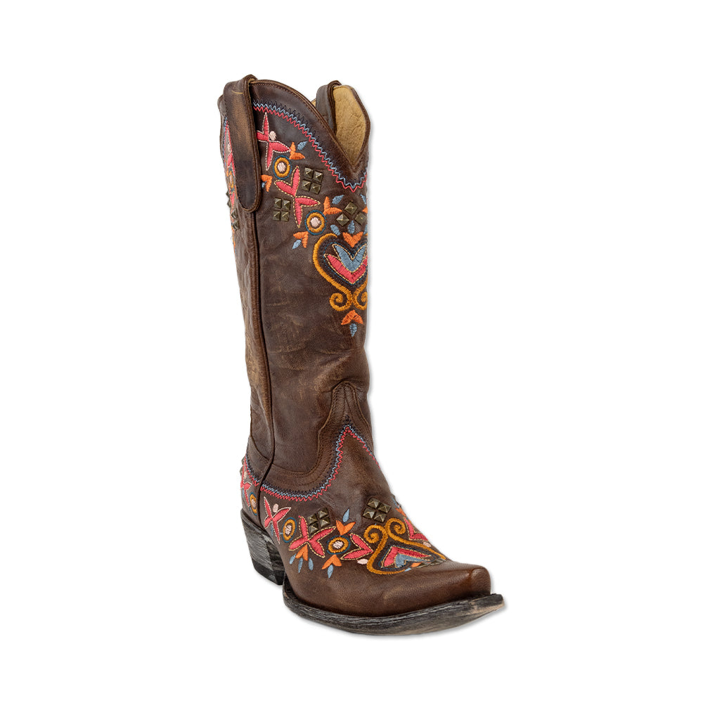 Old Gringo Alameda Brown Leather Floral Embroidered Western Boots