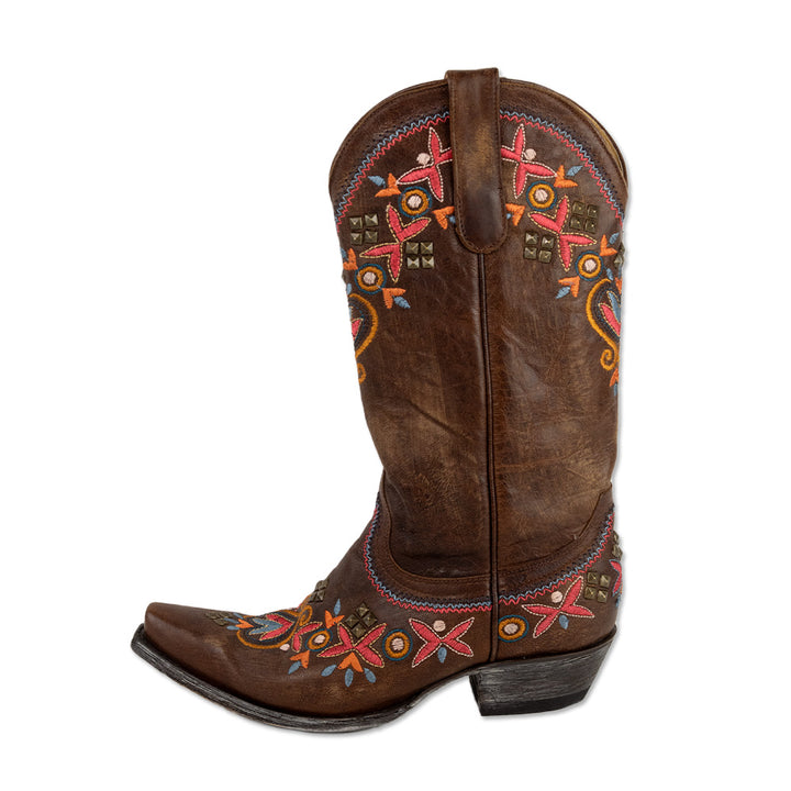 Old Gringo Alameda Brown Leather Floral Embroidered Western Boots