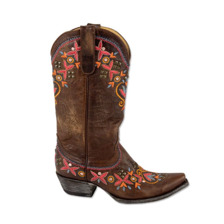 Old Gringo Alameda Brown Leather Floral Embroidered Western Boots