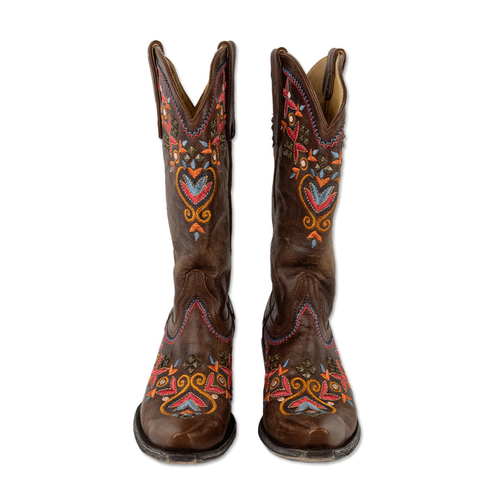 Old Gringo Alameda Brown Leather Floral Embroidered Western Boots