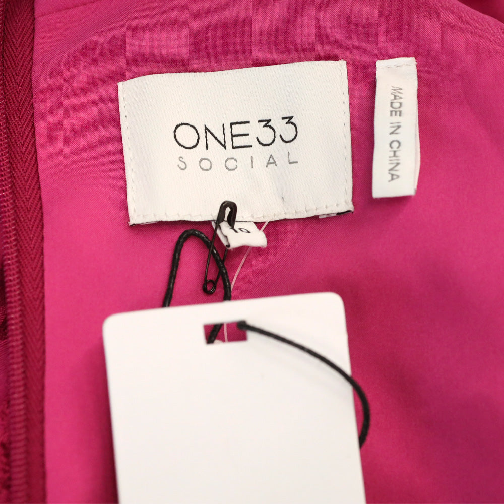 One33 Social The Heidi Fuchsia Tiered Cocktail Mini Dress