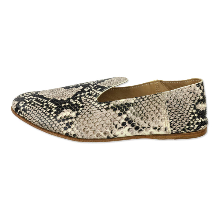 Osay La Babouche Snakeskin Embossed Leather Slide Loafer
