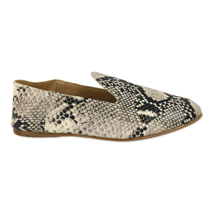 Osay La Babouche Snakeskin Embossed Leather Slide Loafer