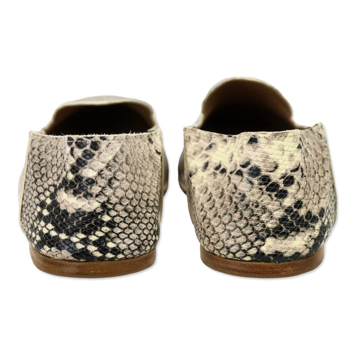 Osay La Babouche Snakeskin Embossed Leather Slide Loafer
