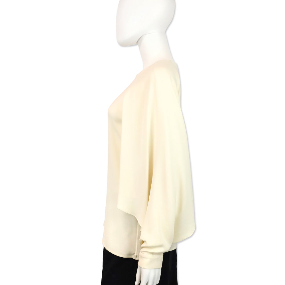 Oscar de la Renta Cream Tulip Sleeve Blouse
